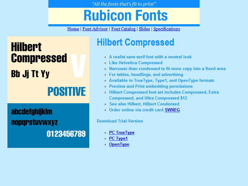 Hilbert Compressed Font TT 2.00