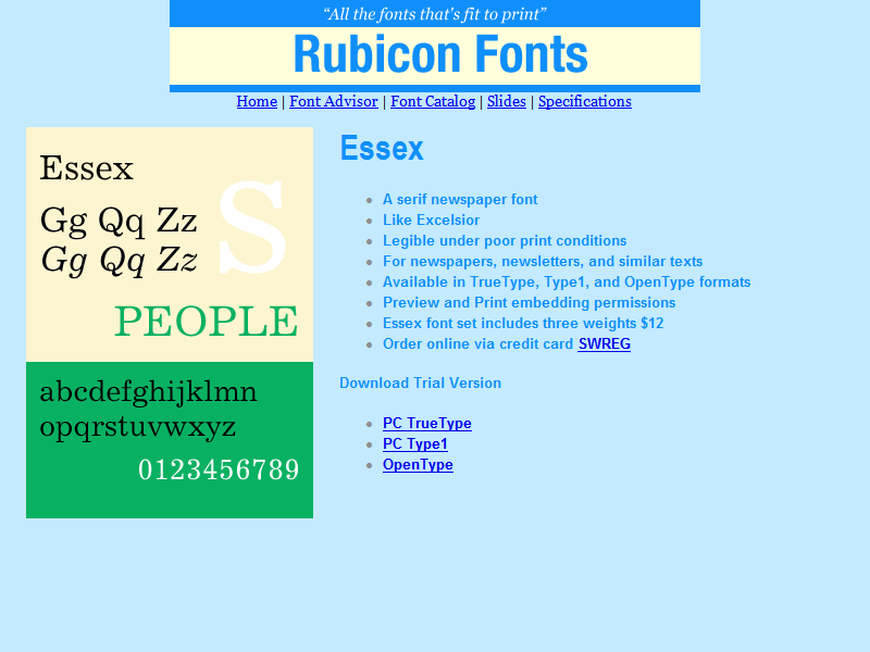 Screenshot for Essex Font Type1 2.00