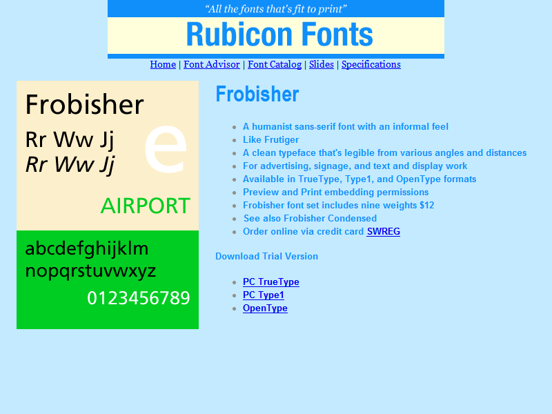 Frobisher Font Type1 2.00