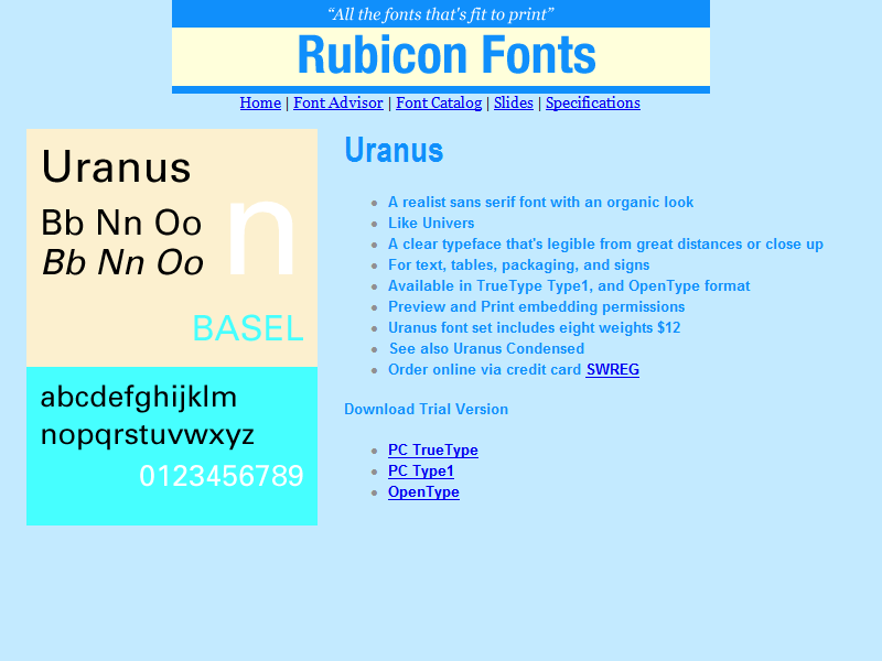 Uranus Font TT 2.00